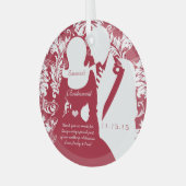 Hochzeit Bridesmaid Rote Hochzeit Weihnachten Ornament Aus Glas (Vorderseite links)