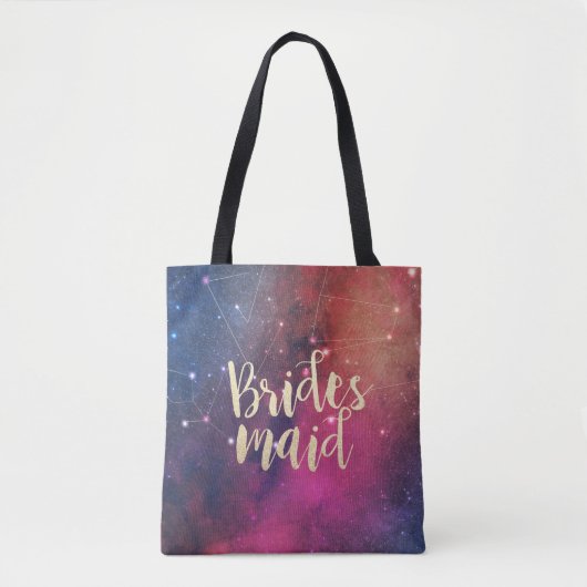 Hochzeit Bridesmaid Stars Sky Galaxy Constellation Tasche (Vorderseite)