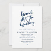 Hochzeit, Brunch nach Hochzeit, Navy Blue Einladung (Vorderseite)