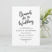Hochzeit, Brunch nach Hochzeit, Schwarzes Drehbuch Einladung (Stehend Vorderseite)