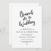 Hochzeit, Brunch nach Hochzeit, Schwarzes Drehbuch Einladung (Vorne/Hinten)