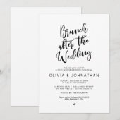 Hochzeit, Brunch nach Hochzeit, Schwarzes Drehbuch Einladung (Vorne/Hinten)