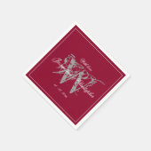 Hochzeit Burgundy Elegant Monogram Names Chic Serviette (Ecke)