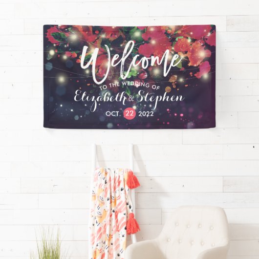 Hochzeit Burgundy Lila String-Skript Banner (Insitu)