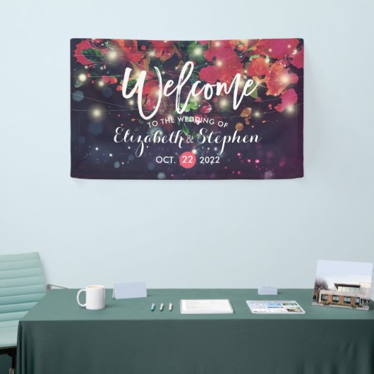 Hochzeit Burgundy Lila String-Skript Banner (Messeveranstaltung)