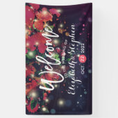 Hochzeit Burgundy Lila String-Skript Banner (Vertikal)