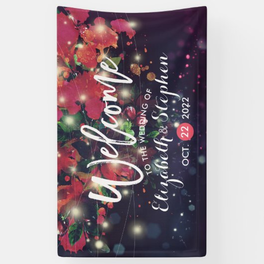 Hochzeit Burgundy Lila String-Skript Banner (Vertikal)