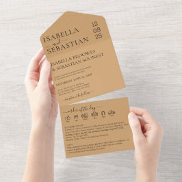 Hochzeit Burly Wood Alles in einer Einladung save 