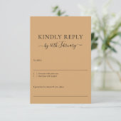 Hochzeit Burly Wood Sand Unterschrift Freundlich A RSVP Karte (Stehend Vorderseite)