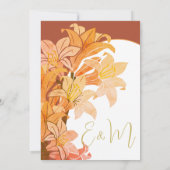Hochzeit Burnt Orange Sienna Floral Elegant Einladung (Rückseite)