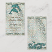 Hochzeit Business Card Beach Dolphin Vintag Visitenkarte (Vorne/Hinten)