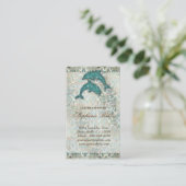 Hochzeit Business Card Beach Dolphin Vintag Visitenkarte (Stehend Vorderseite)