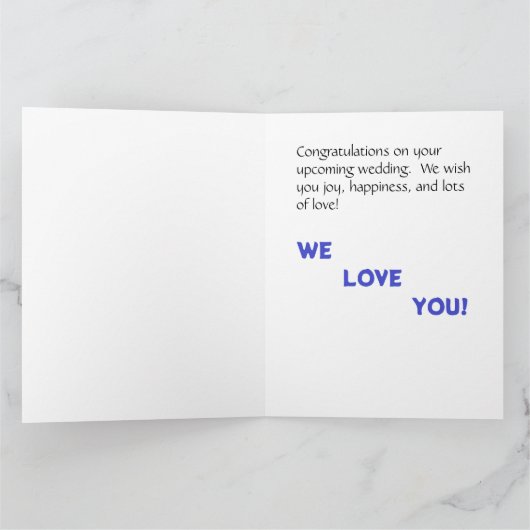 Hochzeit Cake Layers Gute Wünsche Karte (Innenseite)