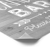 Hochzeit Candy Bar Sign Wood Hearrows Arrows Poster (Ecke)