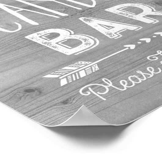 Hochzeit Candy Bar Sign Wood Hearrows Arrows Poster (Ecke)