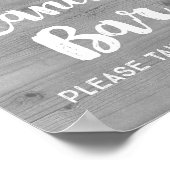 Hochzeit Candy Bar Sign Wood Pattern Kranz Poster (Ecke)