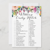 Hochzeit Candy Match Garden Brautparty Spiel 12x18 Einladung (Vorderseite)