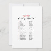 Hochzeit Candy Match Garden Brautparty Spiel 12x18 Einladung (Rückseite)