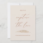 Hochzeit Capture The Liebe Hashtag Kalligraphie-Ze Einladung (Rückseite)