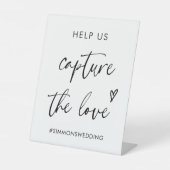 Hochzeit Capture The Liebe Hashtag Pedestal Sign Sockelschild (Vorderseite)