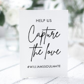 Hochzeit Capture the Liebe Hashtag Sockelschild