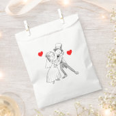 Hochzeit Cartoon Braut Groom Rot Nur verheiratet Geschenktütchen (Ausgeschnitten)