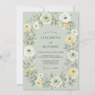 Hochzeit Celadon Buttery Ranunculus Eukalyptus Einladung