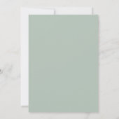 Hochzeit Celadon Immergrün-Blüten Einladung (Rückseite)