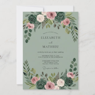 Hochzeit Celadon Mauve Sukkulente Eukalyptus Einladung