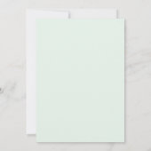 Hochzeit Celadon Periwinkle Wald Eukalyptus Einladung (Rückseite)