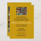 Hochzeit - Celebrate Life Mexikanisches Paar Einladung (Vorne/Hinten)