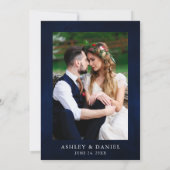 Hochzeit Celestial Moon Stars Lights Floral Foto Einladung (Rückseite)