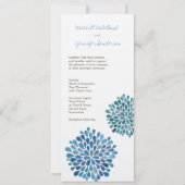 Hochzeit Cerulean Blue Blume Blüht Einladung (Rückseite)