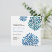 Hochzeit Cerulean Blue Blume Blüht Einladung (Stehend Vorderseite)