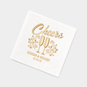 Hochzeit Champagner Blume Cheers Individuelle Name Servietten Mit Folie (Links)