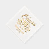 Hochzeit Champagner Blume Cheers Individuelle Name Servietten Mit Folie (Rechts)