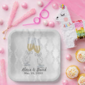 Hochzeit Champagner Toast auf Damaske Pappteller (Party)