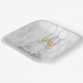 Hochzeit Champagner Toast auf Damaske Pappteller (Gewinkelt)