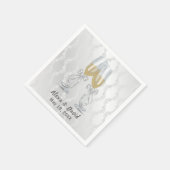 Hochzeit Champagner Toast auf Damaske Serviette (Ecke)