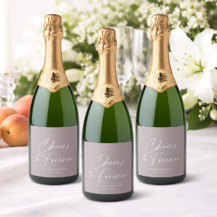 Hochzeit „Cheers to Forever“ Schaumweinetikett