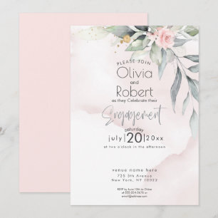 Hochzeit Chic Boho Woodland Foliage und Rose Einladung