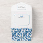 Hochzeit Chintz Blue & White Floral Einladung & UA (Außenbereich)