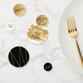 Hochzeit Confetti Elegante Gold und Schwarz Konfetti