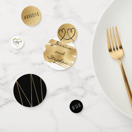 Hochzeit Confetti Elegante Gold und Schwarz Konfetti (Gruppe)