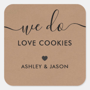 Hochzeit Cookie Gefallen Tag, wir machen Liebe Coo Quadratischer Aufkleber