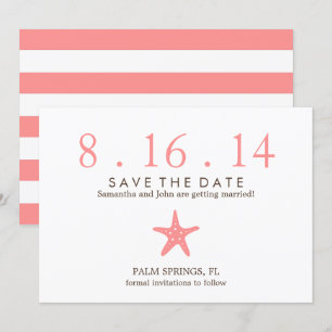Hochzeit Coral Starfish Save the Date Einladung