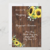 Hochzeit Country Greenery Sonnenblumen Einladung (Vorderseite)