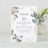 HOCHZEIT | Custom - Wasserfarbenfrohe Dusty Rose G Einladung (Stehend Vorderseite)