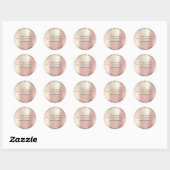 Hochzeit dank rosa Rose Gold Glass Skin Runder Aufkleber (Blatt)