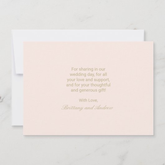 Hochzeit Danke 3 Foto Collage Blush Gold (Rückseite)